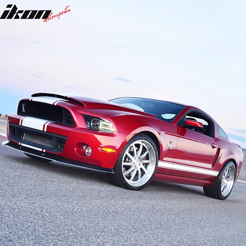 IKON MOTORSPRTS, Front Bumper Lip Compatible With 2010-2014 Mustang Shelby GT500, Factory Style Painted PP Finisher Under Chin Spoiler, 2011 2012 2013