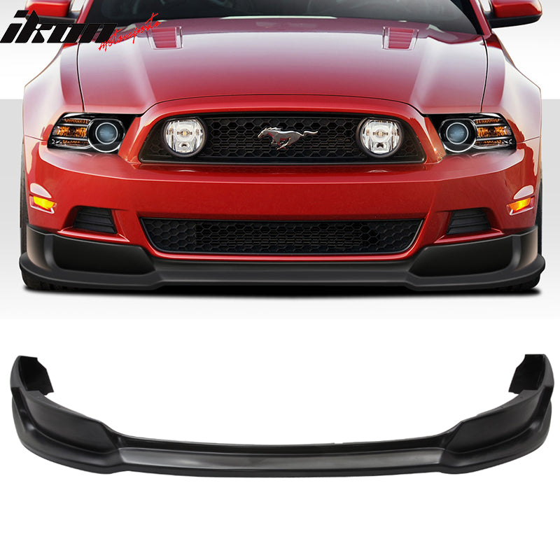 IKON MOTORSPORTS, Front Bumper Lip Compatible With 2013-2014 FORD MUSTANG V6 & GT, Front Lip Spoiler Splitter