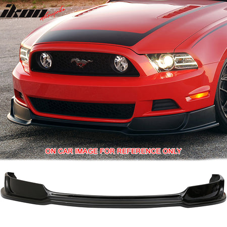 IKON MOTORSPORTS, Front Bumper Lip Compatible With 2013-2014 FORD MUSTANG V6 & GT, Front Lip Spoiler Splitter