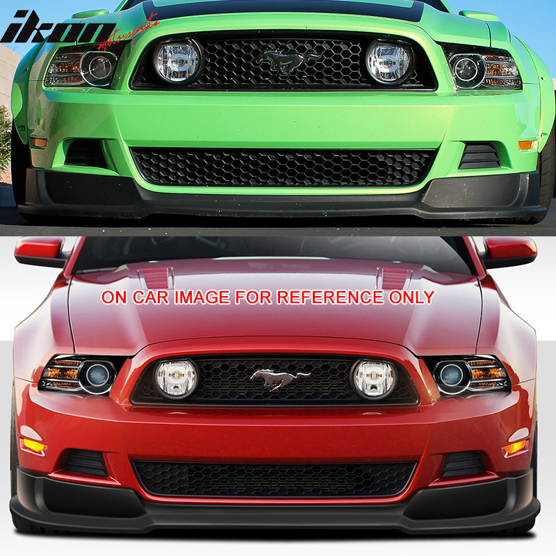 IKON MOTORSPORTS, Front Bumper Lip Compatible With 2013-2014 FORD MUSTANG V6 & GT, Front Lip Spoiler Splitter