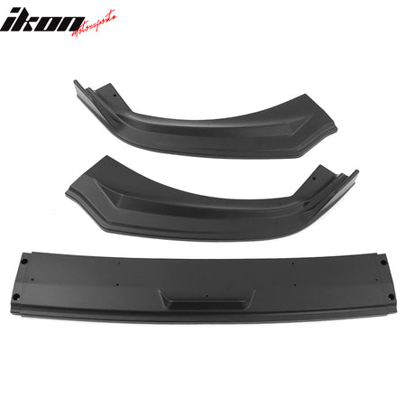 IKON MOTORSPORTS, Front Bumper Lip Compatible With 2021-2023 Ford Mustang Mach-E, 3PCS Front Bumper Lip Spoiler Air Dam Chin Splitter Bodykit IKON Style PP Polypropylene