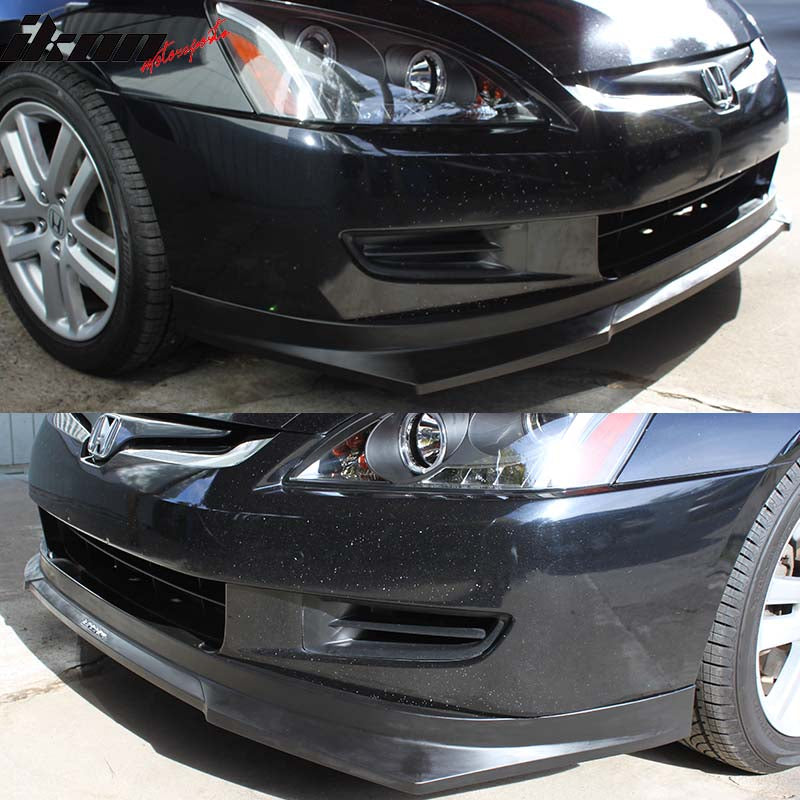 Front Bumper Lip Compatible With 2003-2005 Honda Accord 2Dr, HC1 Style Matte Black PP Carbon Fiber Texture Lip Spoiler Air Dam Chin Diffuser by IKON MOTORSPORTS, 2004