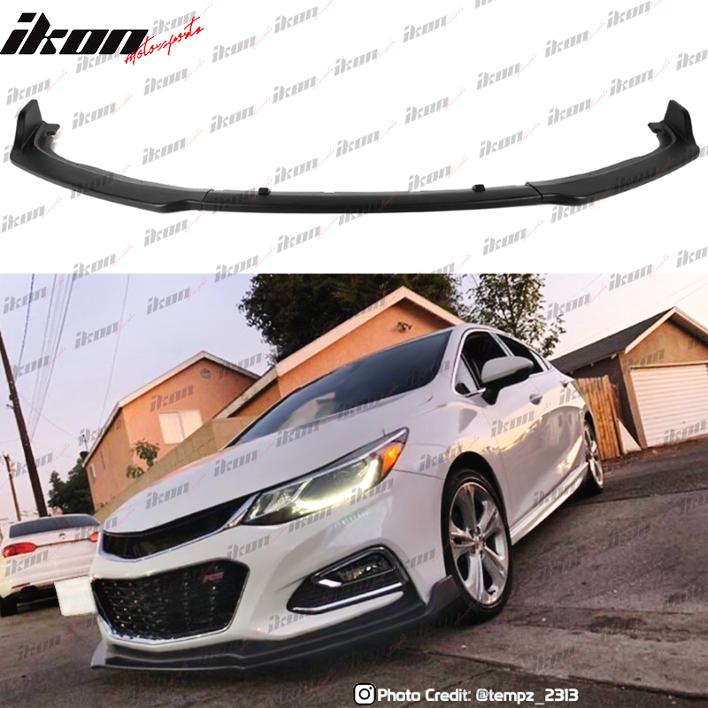 2016-2019 Chevy Cruze RS OEM Style Unpainted Black Front Bumper Lip PP