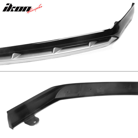 Fits 21-22 Honda Accord IKON Gloss Black Silver PP Front Bumper Lip Spoiler 5PCS