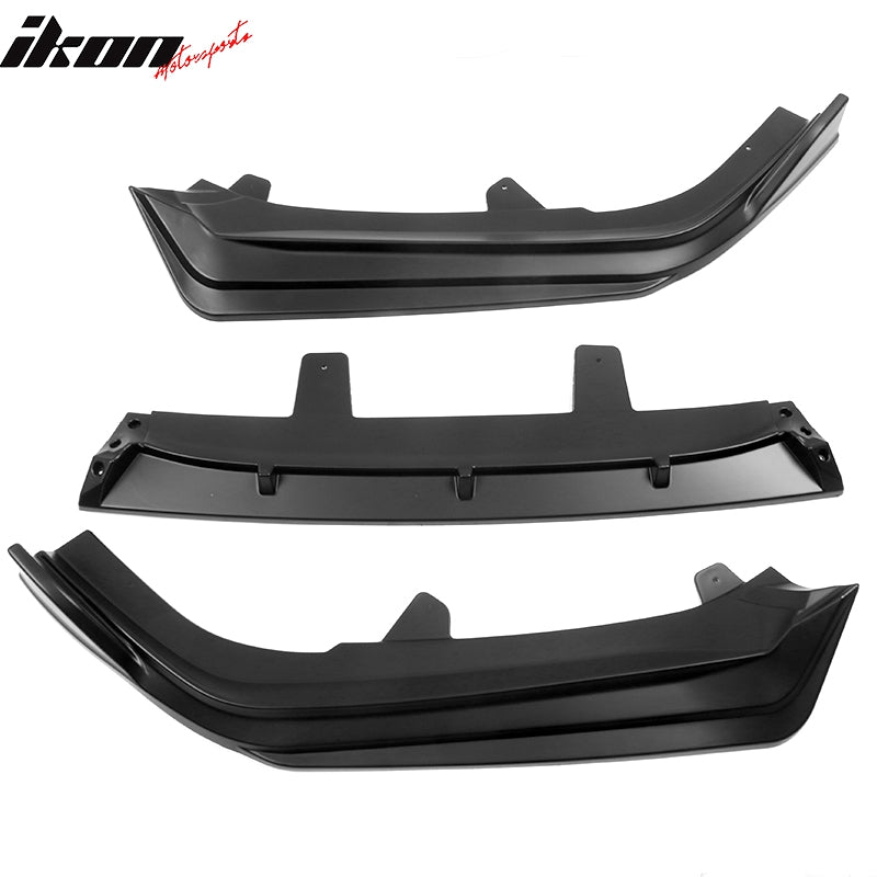 IKON MOTORSPORTS, Front Bumper Lip Compatible With 2021-2022 Honda Accord, IKON V1 Style PP 3PCS Front Protector Spoiler Splitter Kit