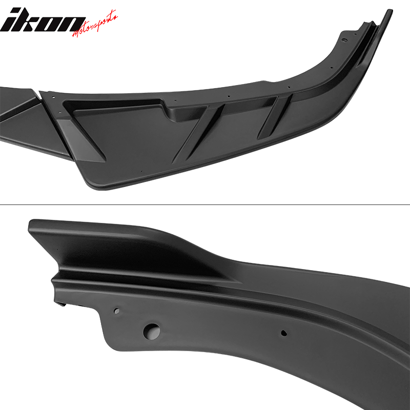 IKON MOTORSPORTS, Front Bumper Lip Compatible With 2021-2022 Honda Accord, IKON V3 Style PP 3PCS Front Protector Spoiler Splitter Kit