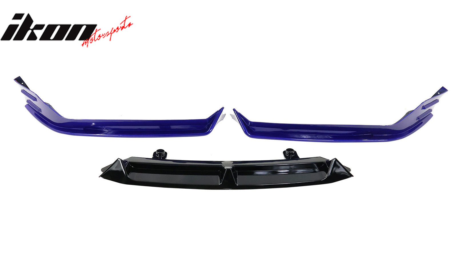 Fits 21-22 Honda Accord Front Bumper Lip Gloss Black & Still Night Pearl PP 3PC