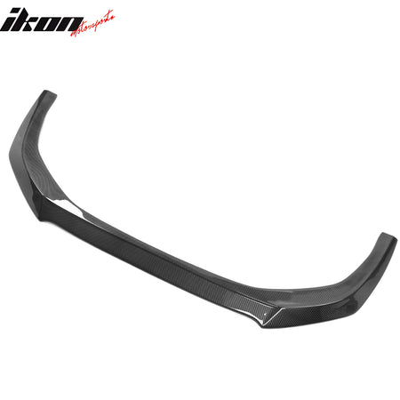 IKON MOTORSPORTS Front Bumper Lip, Compatible with 2023-2024 Honda Accord Sedan, IKON V3 Style Carbon Fiber Print ABS Air Dam Chin Spoiler Protector Splitter