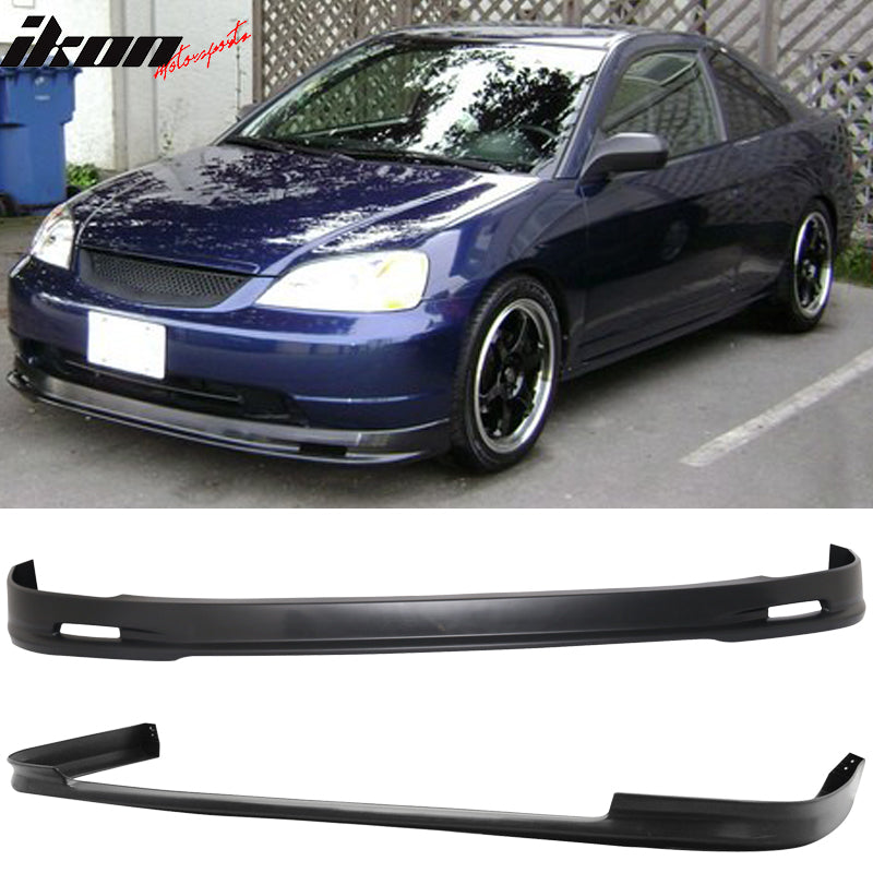 Fits 01-03 Civic Mugen Front + TR Rear Bumper Lip Spoiler - PP