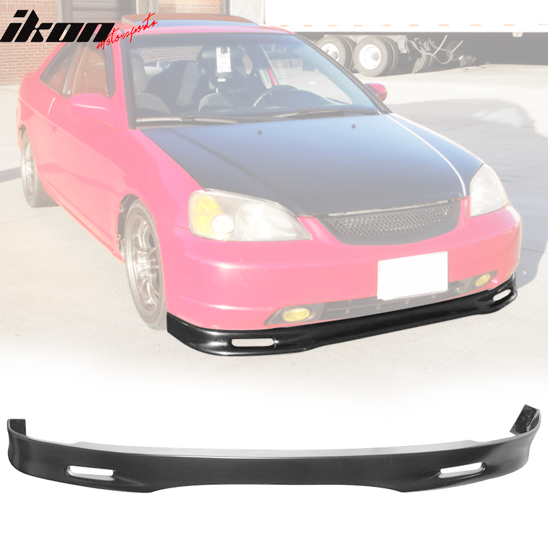 2001-2003 Honda Civic Coupe Sedan Unpainted Front Bumper Lip PU