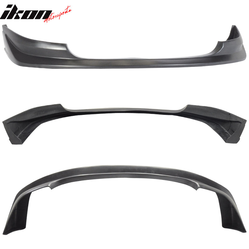 Front Bumper Lip Compatible With 2003-2005 Honda Civic, AW Style Black PU Front Lip Finisher Under Chin Spoiler Add On by IKON MOTORSPORTS, 2004