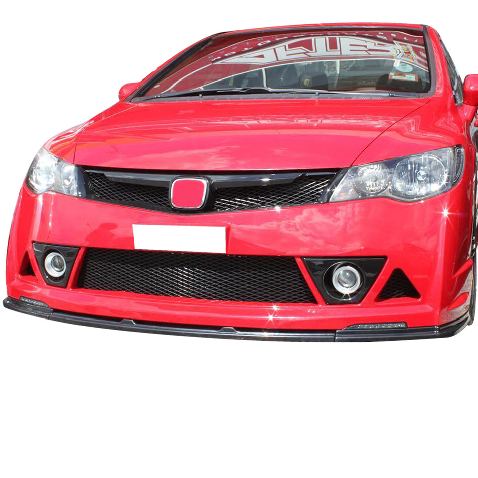 Fits 06-11 Honda Civic 4Dr Sedan Mugen RR Style Front Bumper Lip Spoiler - ABS