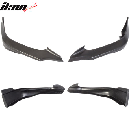 Fits 12-13 Honda Civic Coupe HFP Style Front Bumper Lip Spoiler Side Apron PU