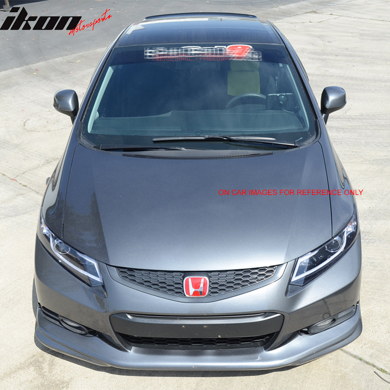 Pre-Painted Front Bumper Lip Compatible With 2012-2013 Honda Civic, MD Style #NH731P Crystal Black Pearl PU Spoiler Splitter Valance Chin Diffuser Bodykit by IKON MOTORSPORTS