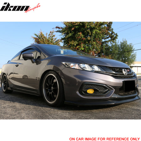 Pre-Painted Front Bumper Lip Compatible With 2014-2015 Honda Civic, IKON Style Taffeta White #NH578 PU Front Lip Finisher Under Chin Spoiler Add On other color available by IKON MOTORSPORTS