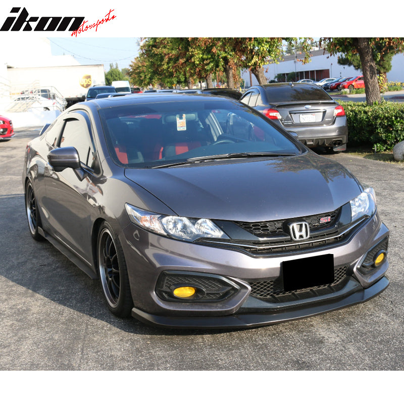 Pre-painted Front Bumper Lip Compatible With 2014-2015 Honda Civic, IKON Style Painted Crystal Black Pearl # NH731P PU Lip Spoiler other color available by IKON MOTORSPORTS