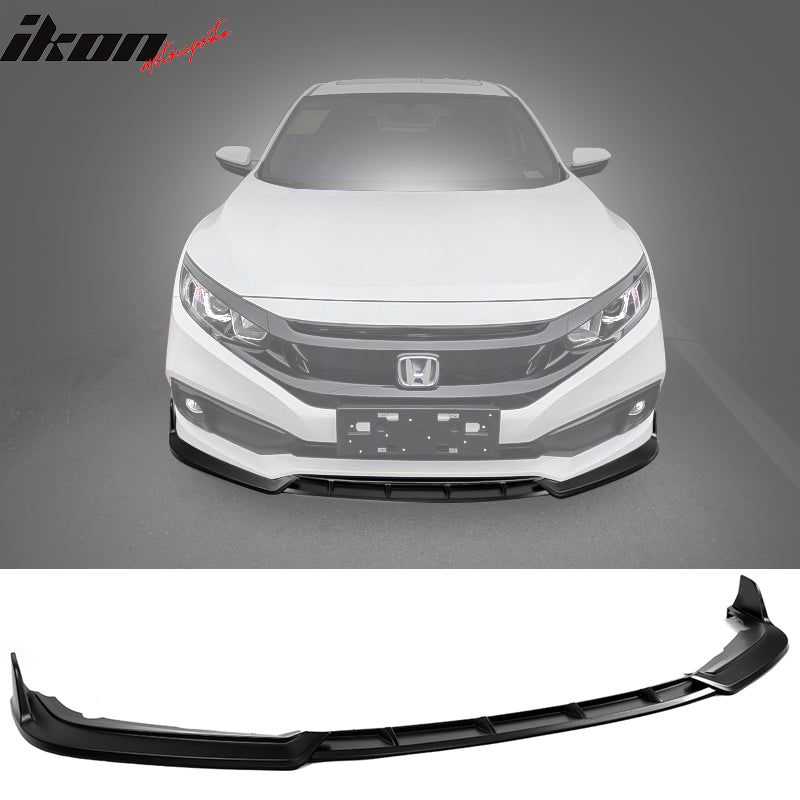 IKON MOTORSPORTS Front Bumper Lip Compatible With 2019-2021 Honda Civic, IKON Style Air Dam Chin Spoiler