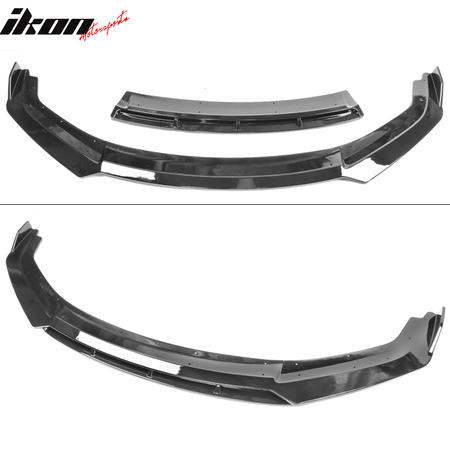 IKON MOTORSPORTS, Front Bumper Lip Compatible With 2019-2021 Honda Civic, 2PC V3 Style Front Lip Chin Spoiler