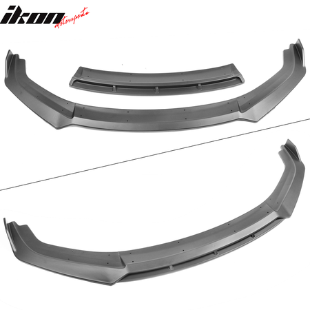 IKON MOTORSPORTS, Front Bumper Lip Compatible With 2019-2021 Honda Civic, 2PC V3 Style Front Lip Chin Spoiler