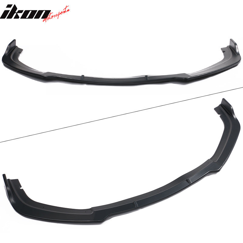 IKON MOTORSPORTS, Front Bumper Lip Compatible With 2019-2021 Honda Civic, V4 Style Front Lip Chin Spoiler Under Chin Lip