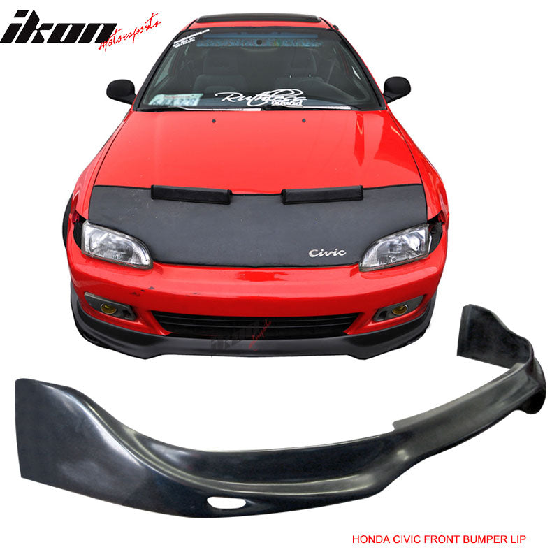 1992-1995 Honda Civic JDM JUN Style Unpainted Front Bumper Lip PU