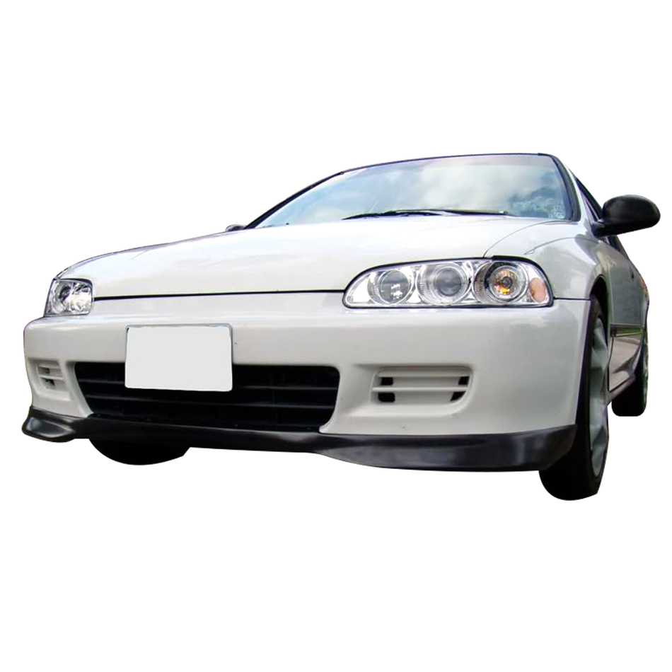 IKON MOTORSPORTS, Front Bumper Lip Compatible with 1992-1995 Honda Civic 2-Door Coupe & Hatchback, Front Lip Spoiler Air Dam Chin Splitter TR Style PP Polypropylene