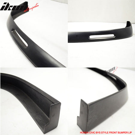 Fits 96-98 Honda Civic EK BYS Style PU Unpainted Front Bumper Lip Chin Spoiler