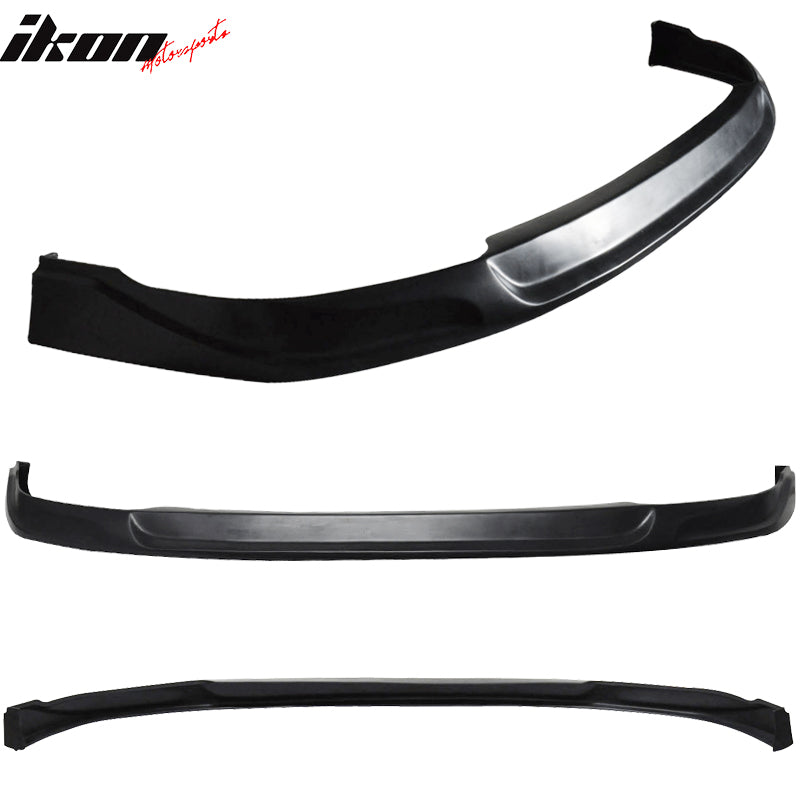 Front Bumper Lip Compatible With 1996-1998 Honda Civic All Models Type Concept Unpainted Black Spoiler Splitter Valance Fascia Cover Guard Protection Conversion by IKON MOTORSPORTS, 1997