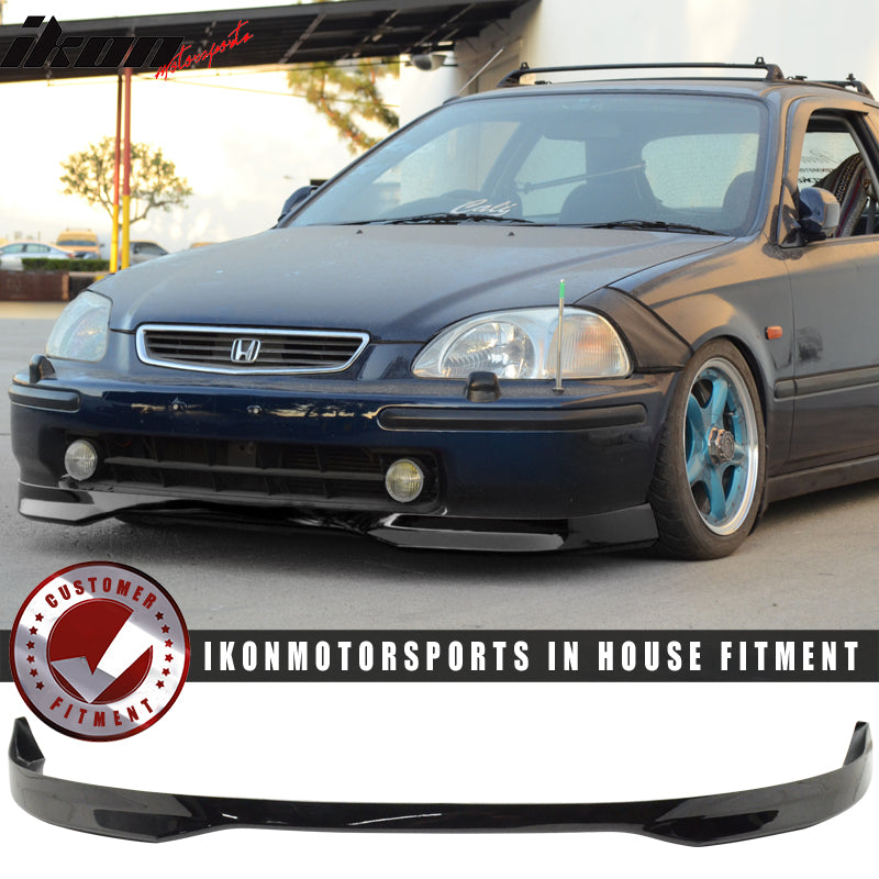 1996-1998 Honda Civic EK 2Dr Type R Painted Black Front Bumper Lip PU