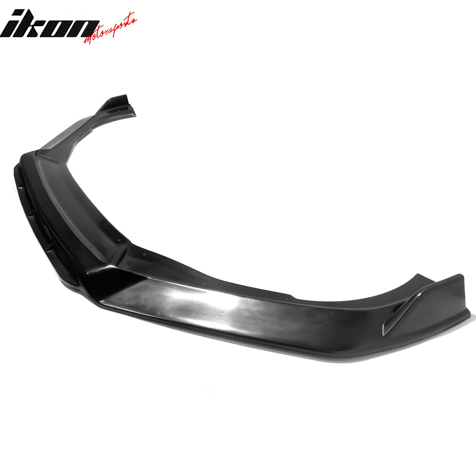 IKON MOTORSPORTS Front Bumper Lip, Compatible with 2018-2020 Honda Accord Sedan 4-Door, JDM Style Unpainted Black PU Polyurethane Air Dam Chin Spoiler Protector Splitter