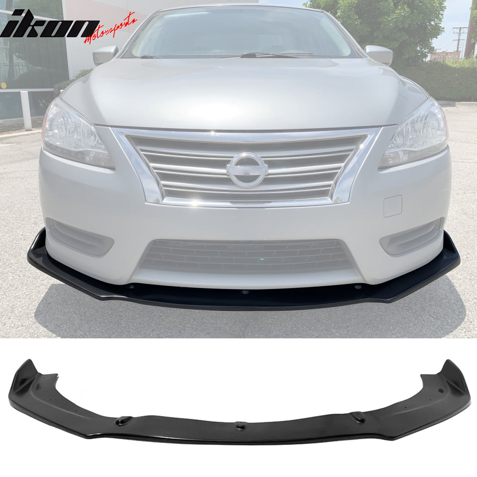 2013-2017 Nissan Sentra CS Style Unpainted Black Front Bumper Lip PU