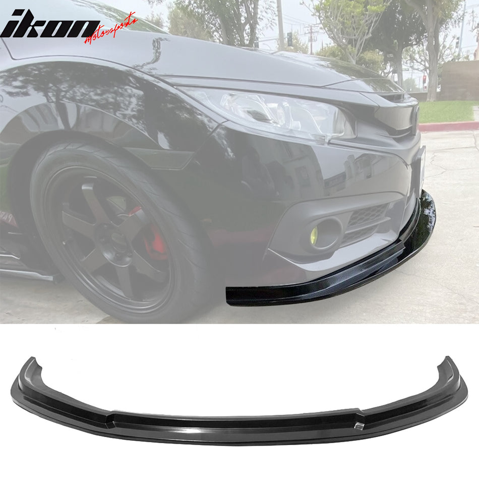 2016-2018 Honda Civic Coupe Sedan MDA Style Unpainted Front Bumper Lip