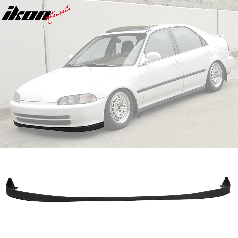 1992-1995 Honda Civic Sedan 4-Door Unpainted Black Front Bumper Lip PU