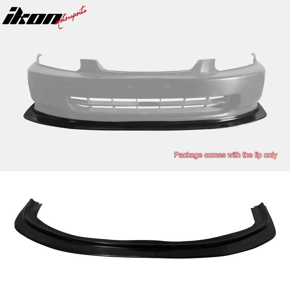 1996-1998 Honda Civic DP Style Unpainted Black Front Bumper Lip Kit PU