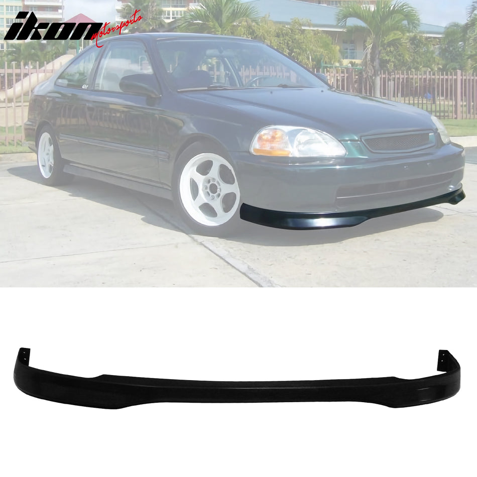 1996-1998 Honda Civic TR Style Unpainted Black Front Bumper Lip Kit PU