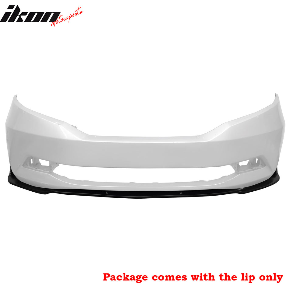 IKON MOTORSPORTS Front Bumper Lip, Compatible with 2011-2017 Honda Odyssey, CK Style Unpainted Black PU Polyurethane Air Dam Chin Spoiler Protector Splitter