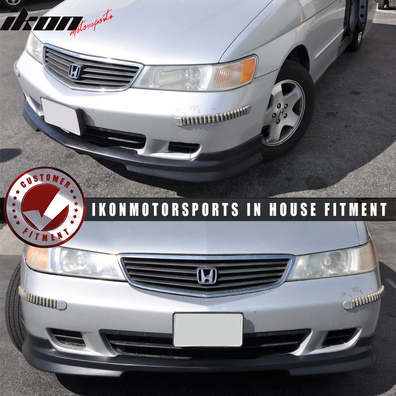 Front Bumper Lip Compatible With 1999-2004 Honda Odyssey, WW Style PU Black Front Lip Spoiler Splitter by IKON MOTORSPORTS, 2000 2001 2002 2003