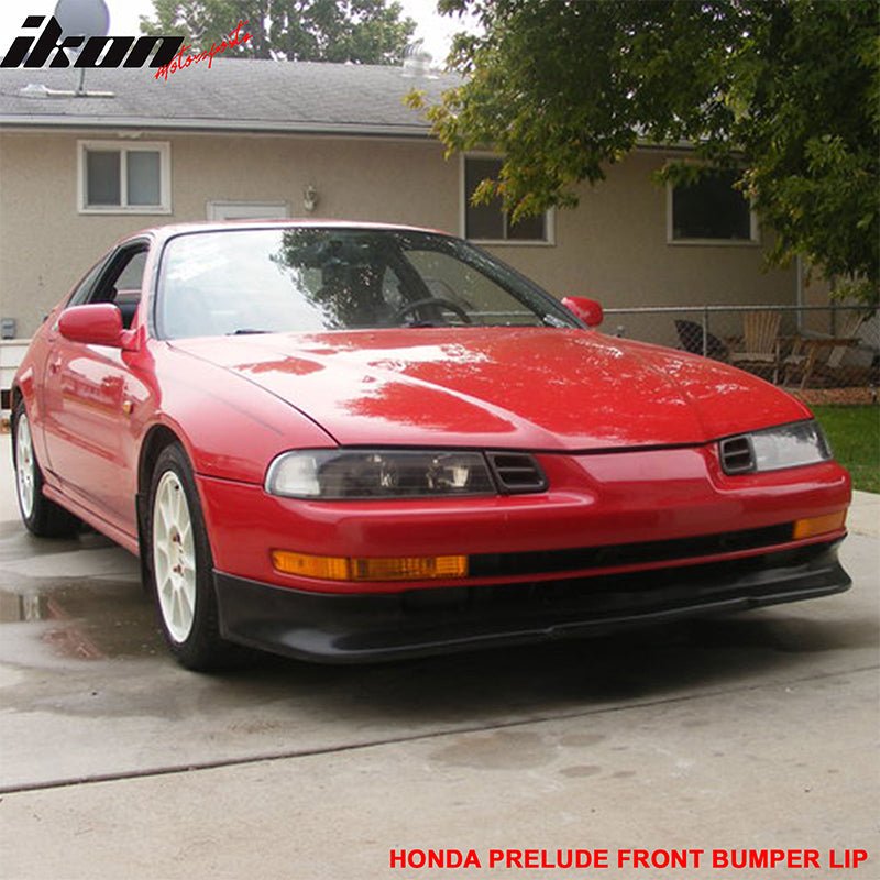 Front Bumper Lip Compatible With 1992-1996 HONDA PRELUDE, Type sport PU Black Front Lip Spoiler Splitter by IKON MOTORSPORTS, 1993 1994 1995