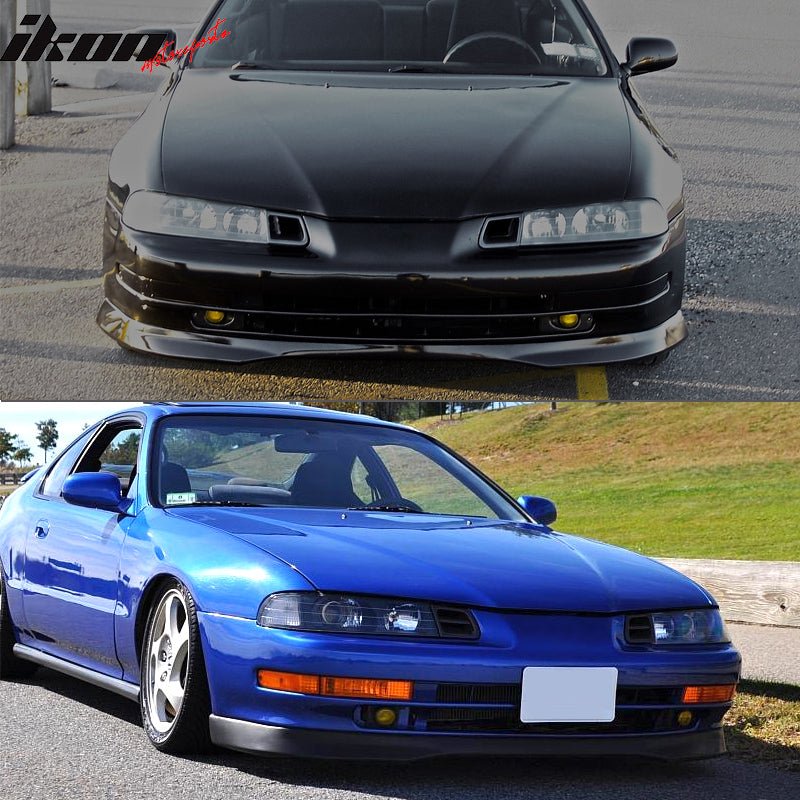 IKON MOTORSPORTS, Front Bumper Lip Compatible With 1992-1996 Honda Prelude Coupe 2-Door, Type-R T-R Style Fresco Blue Pearl Front Bumper Lip Spoiler Splitter Valance Chin Lip PU