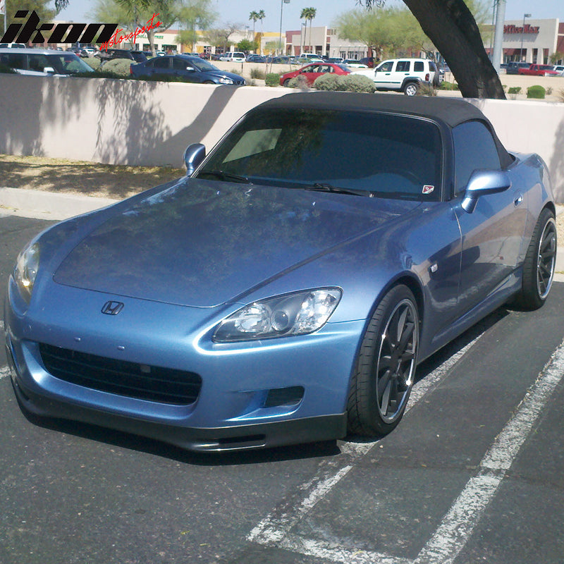 Front Bumper Lip Compatible With 2000-2003 HONDA S2000, PU Black Front Lip Spoiler Splitter by IKON MOTORSPORTS, 2001 2002