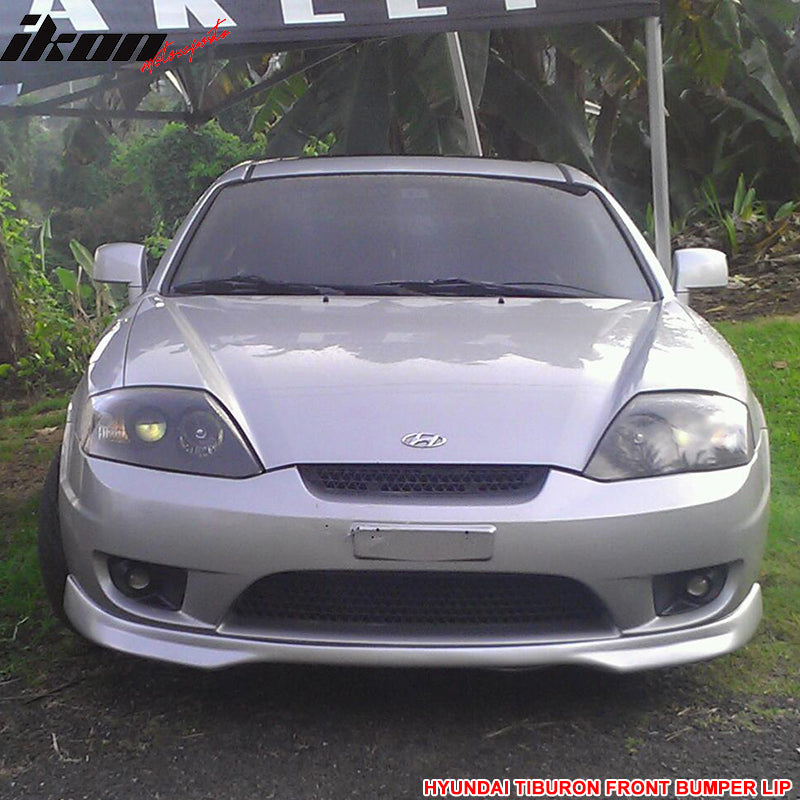 Front Bumper Lip Compatible With 2003-2004 HYUNDAI TIBURON, J style Flexible Poly-urethane Finisher Under Chin Spoiler Underspoiler Splitter Valance by IKON MOTORSPORTS