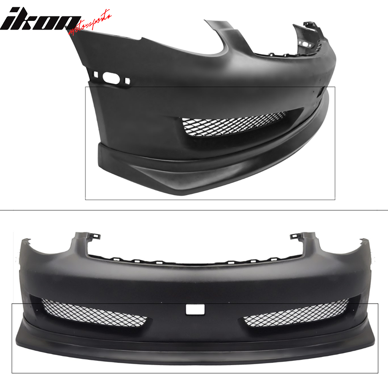 Fits 06-07 Infiniti G35 Sport Front Bumper Lip Spoiler Kit Unpainted Black PU