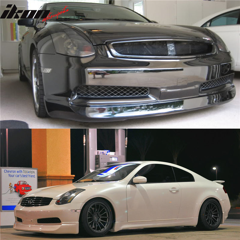 Fits 03-07 Infiniti G35 Coupe 2Dr ING Style Front Bumper Lip Spoiler Splitter PU