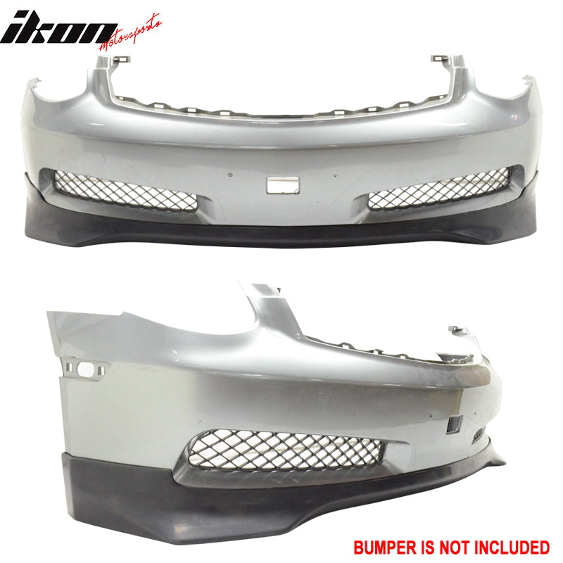 Front Bumper Lip Spoiler Compatible With 2003-2007 Infiniti G35 Coupe, EVO Style Black PU Front Bumper Lip Spoiler Bodykit Splitter Diffuser Air Dam Chin Diffuser by IKON MOTORSPORTS, 2004 2005 2006