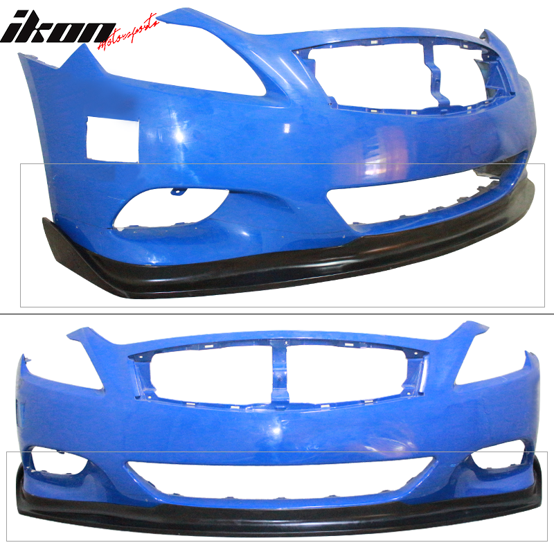 Fit For 08-14 Infiniti G37 Coupe & Q60 EVO Style Front Bumper Lip Spoiler PU