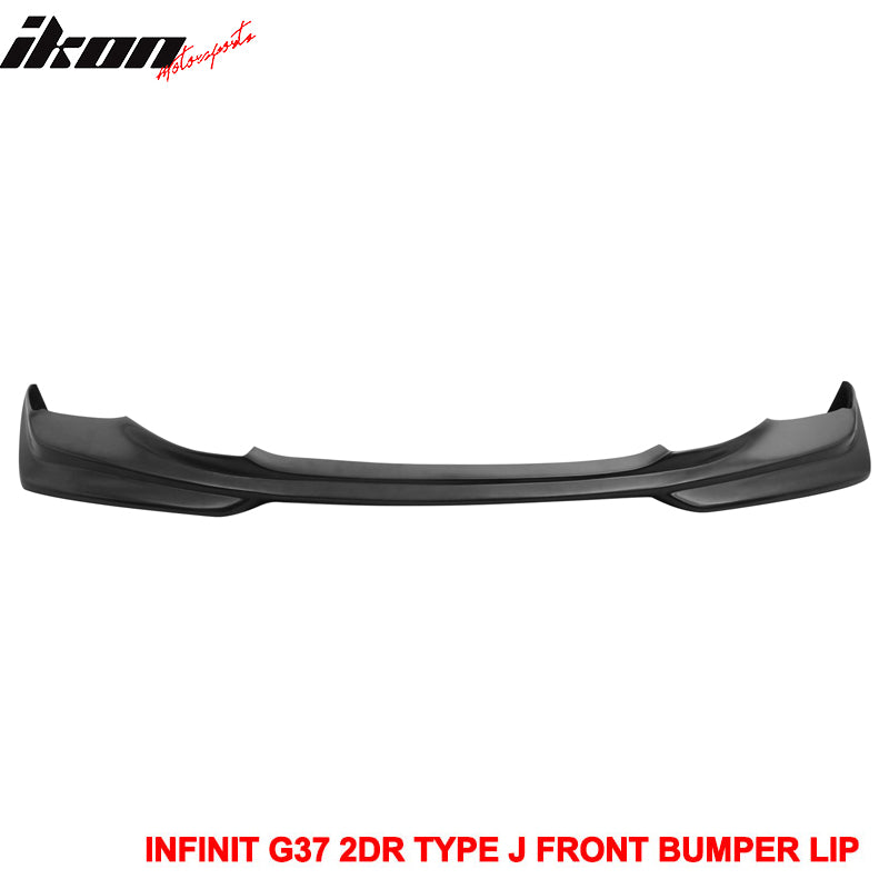 Fits 08-14 Infiniti G37 Coupe Q60 J Style Front Bumper Lip Spoiler Unpainted PU