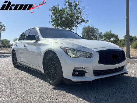 Fits 14-17 Infiniti Q50 Base Model T Style Front Bumper Lip Spoiler Unpainted PU