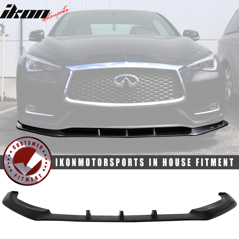 2017-2020 Infiniti Q60 Coupe IKON V3 Style Front Bumper Lip Spoiler PU