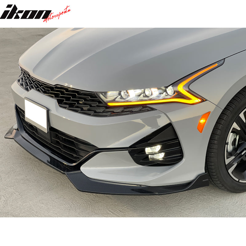 Fit 21-24 Kia K5 GT-Line Sedan PP 3PCS Front Bumper Lip Spoiler