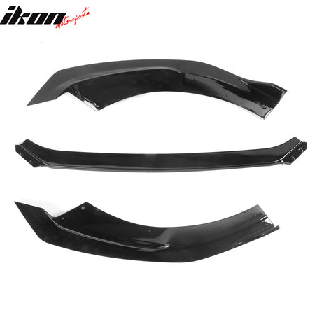 Fit 21-24 Kia K5 GT-Line Sedan PP 3PCS Front Bumper Lip Spoiler Gloss Black